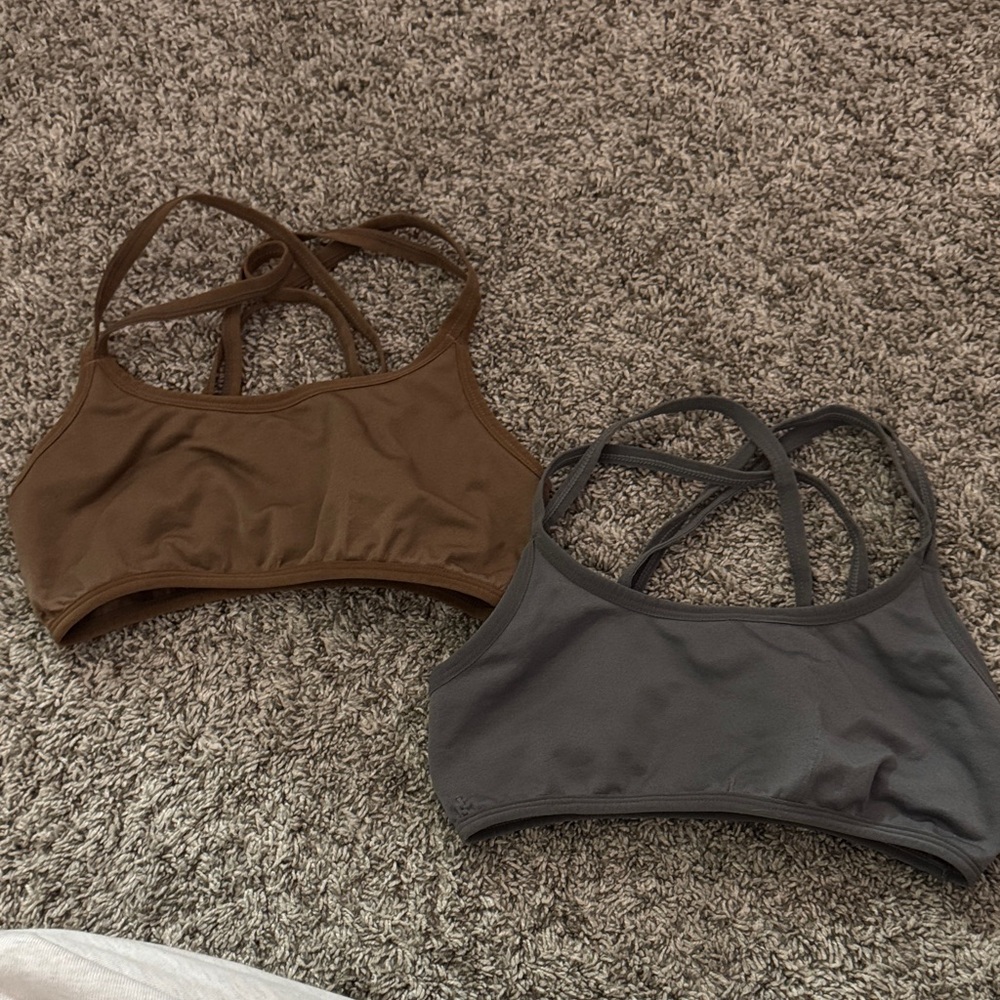 SHEIN Brown and Gray Sports Bras